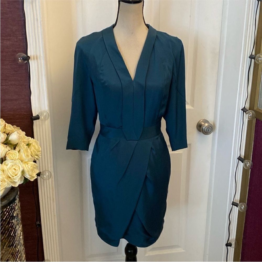 Rebecca Minkoff Teal Long Sleeve Dress, US2